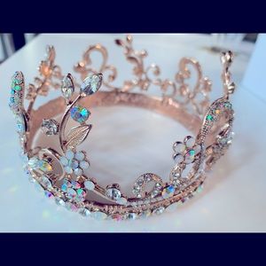 Rose gold encrusted crown